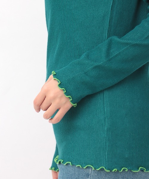 チチカカ（チチカカ）の「リブボトルネックＴシャツ（Tシャツ/カットソー・レディース・ブラック/イエロー/グリーン・FREE）」の5枚目の写真