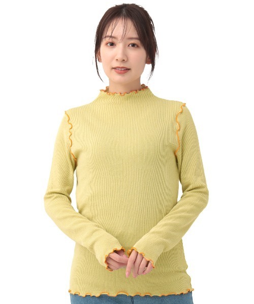 チチカカ（チチカカ）の「リブボトルネックＴシャツ（Tシャツ/カットソー・レディース・ブラック/イエロー/グリーン・FREE）」の7枚目の写真