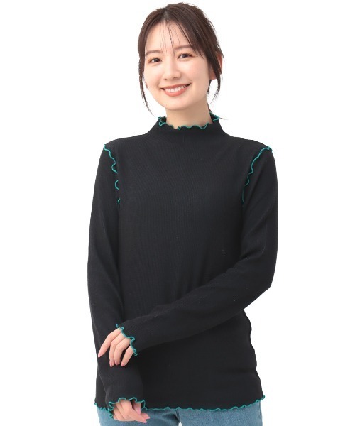 チチカカ（チチカカ）の「リブボトルネックＴシャツ（Tシャツ/カットソー・レディース・ブラック/イエロー/グリーン・FREE）」の11枚目の写真