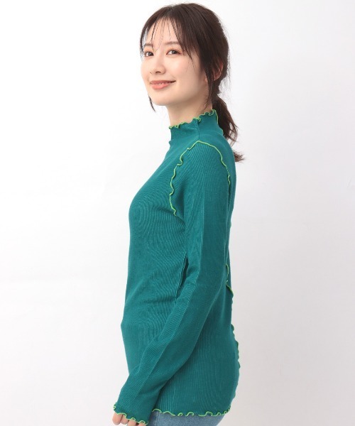 チチカカ（チチカカ）の「リブボトルネックＴシャツ（Tシャツ/カットソー・レディース・ブラック/イエロー/グリーン・FREE）」の18枚目の写真