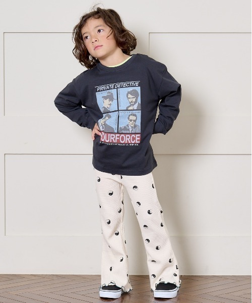 HOGAN RANCH WEAR（ホーガンランチウエア）の「ワッフルメローフレアーパンツ（80～150cm）（その他パンツ・キッズ・ベージュ/オフホワイト/ブラック・100/110/120/130/140/150/80/90）」の4枚目の写真