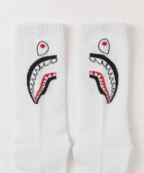 A BATHING APE(アベイシングエイプ)の「SHARK SOCKS M(ソックス/靴下・メンズ・ブラック/ホワイト/グレー・LARGE/MEDIUM)」の10枚目の写真