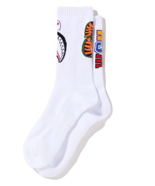 A BATHING APE(アベイシングエイプ)の「SHARK SOCKS M(ソックス/靴下・メンズ・ブラック/ホワイト/グレー・LARGE/MEDIUM)」の2枚目の写真