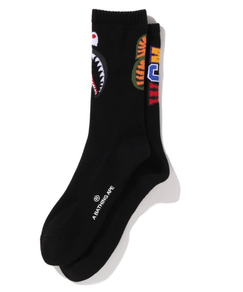 A BATHING APE(アベイシングエイプ)の「SHARK SOCKS M(ソックス/靴下・メンズ・ブラック/ホワイト/グレー・LARGE/MEDIUM)」の3枚目の写真