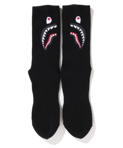A BATHING APE(アベイシングエイプ)の「SHARK SOCKS M(ソックス/靴下・メンズ・ブラック/ホワイト/グレー・LARGE/MEDIUM)」の5枚目の写真
