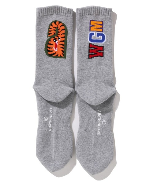 A BATHING APE(アベイシングエイプ)の「SHARK SOCKS M(ソックス/靴下・メンズ・ブラック/ホワイト/グレー・LARGE/MEDIUM)」の9枚目の写真