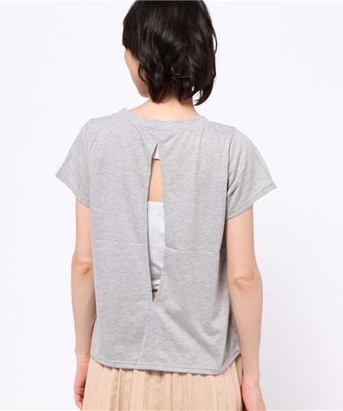 OUTLET(アウトレット)の「【Ciaopanic】T/C後ロスリットTee(Tシャツ/カットソー・レディース・ネイビー/グレー/ホワイト・FREE)」の7枚目の写真