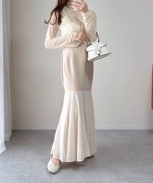 ♡購入者さま♡芽風トップス 送料無料!ツイードセットアップドレス/オープンカット/2ピース