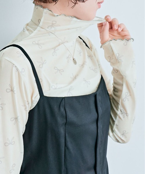 tシャツ キラキラシアーハイネックカットソー/洗える レディース セール】≪25AWの新色登場!≫ 上品な透け感がかわいい。シアー