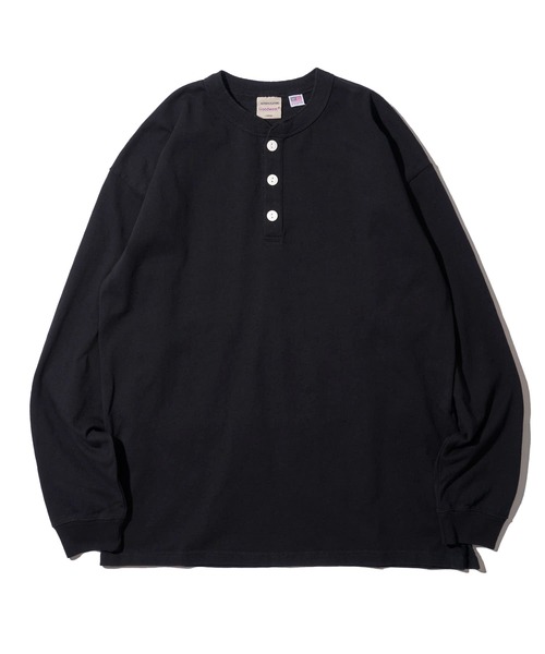 Goodwear(グッドウェア)の「【Goodwear/グッドウェア】7.6オンス USAコットン ヘンリーネックロングスリーブTシャツ(Tシャツ/カットソー・メンズ・ライトカーキ/チャコールグレー/ブラック/グレー/ホワイト/ネイビー・MEDIUM/LARGE/X-LARGE)」の9枚目の写真