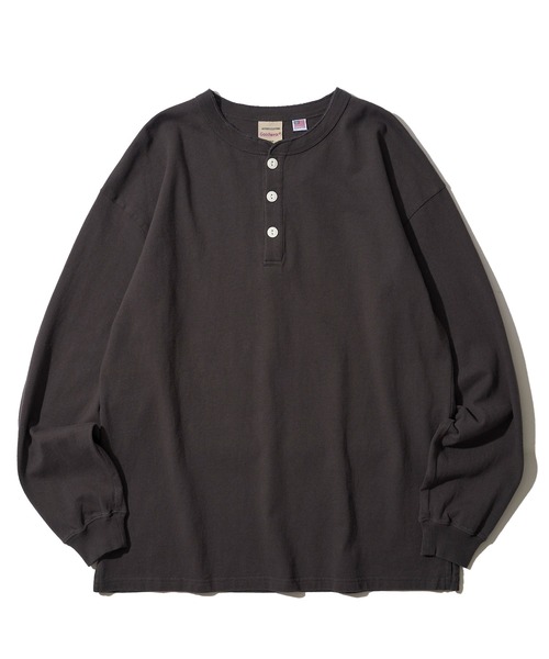 Goodwear(グッドウェア)の「【Goodwear/グッドウェア】7.6オンス USAコットン ヘンリーネックロングスリーブTシャツ(Tシャツ/カットソー・メンズ・ライトカーキ/チャコールグレー/ブラック/グレー/ホワイト/ネイビー・MEDIUM/LARGE/X-LARGE)」の20枚目の写真