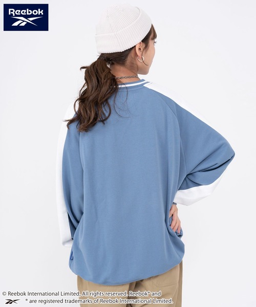 Reebok（リーボック）の「Reebok リーボック WEB限定 別注 ブランド ロゴ ワンポイント ライン ラグランスリーブ Vネック 裏毛 長袖 プルオーバー スウェット トレーナー（スウェット・メンズ・ブルー/ホワイト/ブラック・LL/M/L）」の12枚目の写真