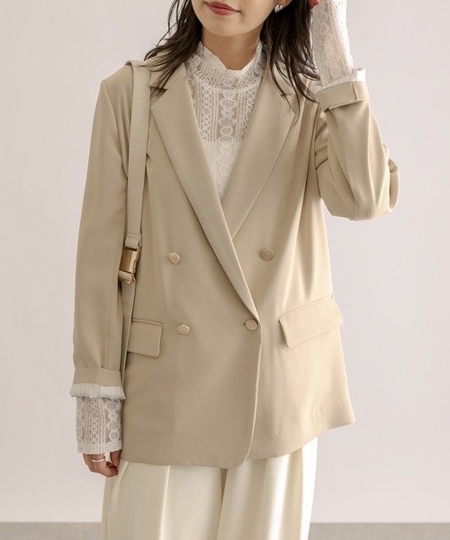 RIVE DROITE（リヴドロワ）の「ツイルテーラードジャケット（テーラードジャケット・レディース・ベージュ/ネイビー・FREE）」の7枚目の写真