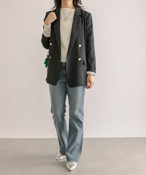 RIVE DROITE（リヴドロワ）の「ツイルテーラードジャケット（テーラードジャケット・レディース・ベージュ/ネイビー・FREE）」の12枚目の写真