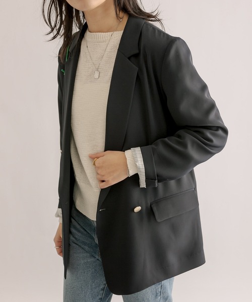 RIVE DROITE（リヴドロワ）の「ツイルテーラードジャケット（テーラードジャケット・レディース・ベージュ/ネイビー・FREE）」の15枚目の写真