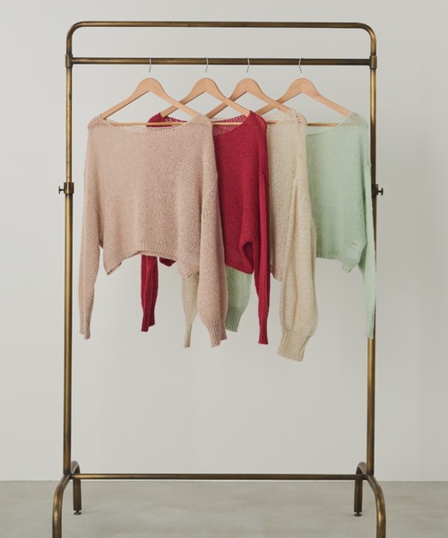 paravion（パラビオン）の「スパンコールシアールーズニット（ニット/セーター・レディース・アイボリー/ミント/ピンク/レッド・FREE）」の8枚目の写真