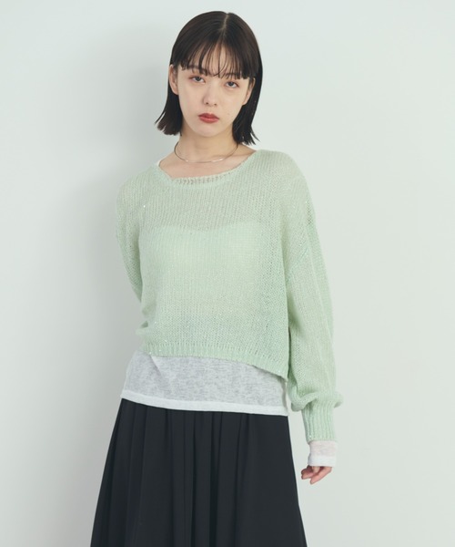 paravion（パラビオン）の「スパンコールシアールーズニット（ニット/セーター・レディース・アイボリー/ミント/ピンク/レッド・FREE）」の16枚目の写真