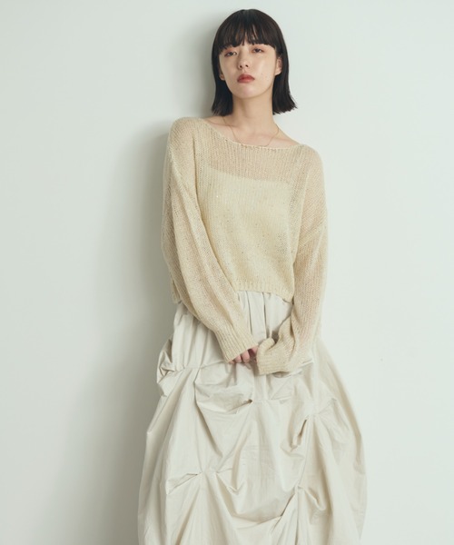 paravion（パラビオン）の「スパンコールシアールーズニット（ニット/セーター・レディース・アイボリー/ミント/ピンク/レッド・FREE）」の10枚目の写真