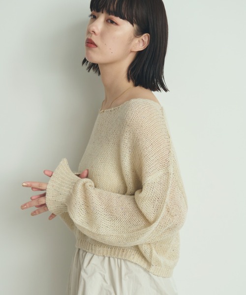 paravion（パラビオン）の「スパンコールシアールーズニット（ニット/セーター・レディース・アイボリー/ミント/ピンク/レッド・FREE）」の11枚目の写真