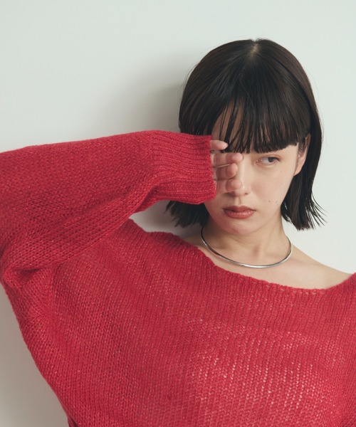 Aimeine スイビシアースパンコールニット エメイン aimeine スイビシアースパンコールニット トップス