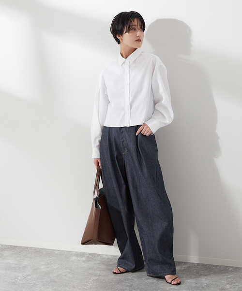 journal standard L'essage（ジャーナルスタンダードレサージュ）の「《追加》デニムカーブパンツ（デニムパンツ・レディース・サックスブルー/ネイビー・36/38）」の7枚目の写真