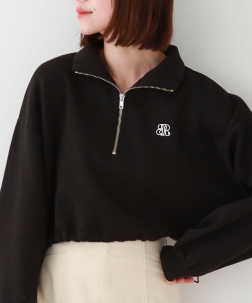 archives（アルシーヴ）の「ハーフZIPダンボールプルオーバー（Tシャツ/カットソー・レディース・オフホワイト/ブラック/アイボリー・MEDIUM）」の3枚目の写真