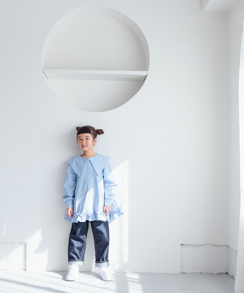 LOWRYS FARM(ローリーズファーム)の「BIGカラーチュニックブラウス 996639(シャツ/ブラウス・キッズ・ホワイト/ブルー・110cm/120cm/130cm/140cm/150cm)」の20枚目の写真