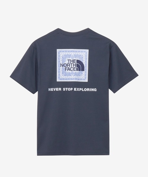 THE NORTH FACE（ザノースフェイス）の「THE NORTH FACE ザ・ノース・フェイス 半袖 Tシャツ ショートスリーブバンダナスクエアロゴティー NT32446（Tシャツ/カットソー・メンズ・ブラック/グレー/グレイッシュブルー/ホワイト/スモークグレー/ブラック×ブラック/ホワイト×ブラック/ネイビー/ダークパープル/グレー×サックスブルー・XL/L/M/S/XXL）」の7枚目の写真