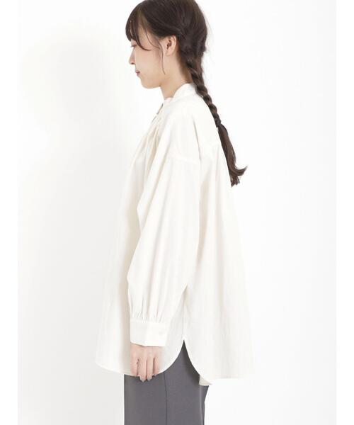 Samansa Mos2(サマンサ モスモス)の「スタンドネックギャザーチュニック(チュニック・レディース・オフホワイト/ブルー/グリーン/ネイビー・F)」の17枚目の写真