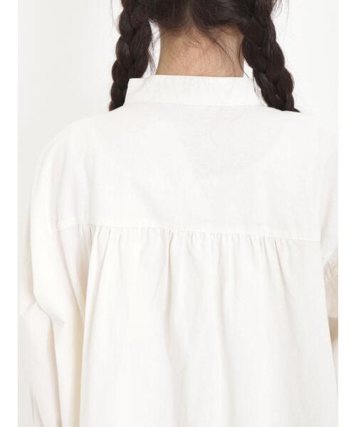 Samansa Mos2(サマンサ モスモス)の「スタンドネックギャザーチュニック(チュニック・レディース・オフホワイト/ブルー/グリーン/ネイビー・F)」の15枚目の写真