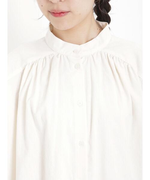 Samansa Mos2(サマンサ モスモス)の「スタンドネックギャザーチュニック(チュニック・レディース・オフホワイト/ブルー/グリーン/ネイビー・F)」の14枚目の写真