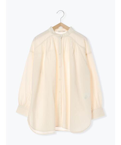 Samansa Mos2(サマンサ モスモス)の「スタンドネックギャザーチュニック(チュニック・レディース・オフホワイト/ブルー/グリーン/ネイビー・F)」の7枚目の写真