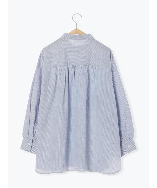 Samansa Mos2(サマンサ モスモス)の「スタンドネックギャザーチュニック(チュニック・レディース・オフホワイト/ブルー/グリーン/ネイビー・F)」の5枚目の写真