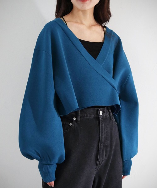 cheriella（シェリエラ）の「【cheriella】WEB限定前後2WAYカシュクールニット（完売）（ニット/セーター・レディース・ライトグレー/ブラウン/グリーン/アイボリー/ブラック/ブルー・M）」の6枚目の写真