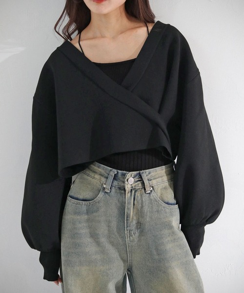 cheriella（シェリエラ）の「【cheriella】WEB限定前後2WAYカシュクールニット（完売）（ニット/セーター・レディース・ライトグレー/ブラウン/グリーン/アイボリー/ブラック/ブルー・M）」の3枚目の写真