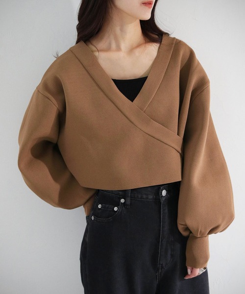 cheriella（シェリエラ）の「【cheriella】WEB限定前後2WAYカシュクールニット（完売）（ニット/セーター・レディース・ライトグレー/ブラウン/グリーン/アイボリー/ブラック/ブルー・M）」の22枚目の写真