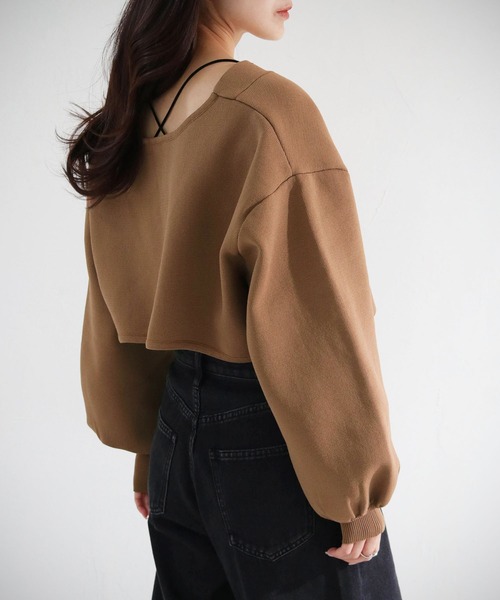 cheriella（シェリエラ）の「【cheriella】WEB限定前後2WAYカシュクールニット（完売）（ニット/セーター・レディース・ライトグレー/ブラウン/グリーン/アイボリー/ブラック/ブルー・M）」の19枚目の写真