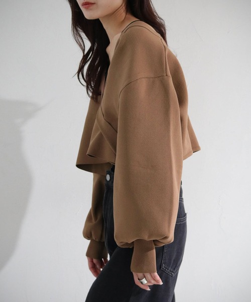 cheriella（シェリエラ）の「【cheriella】WEB限定前後2WAYカシュクールニット（完売）（ニット/セーター・レディース・ライトグレー/ブラウン/グリーン/アイボリー/ブラック/ブルー・M）」の20枚目の写真