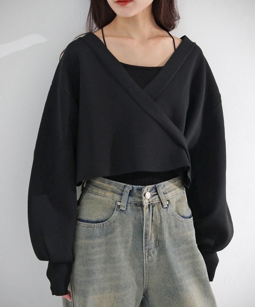 cheriella（シェリエラ）の「【cheriella】WEB限定前後2WAYカシュクールニット（完売）（ニット/セーター・レディース・ライトグレー/ブラウン/グリーン/アイボリー/ブラック/ブルー・M）」の8枚目の写真