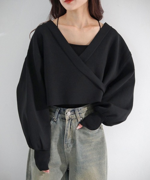 cheriella（シェリエラ）の「【cheriella】WEB限定前後2WAYカシュクールニット（完売）（ニット/セーター・レディース・ライトグレー/ブラウン/グリーン/アイボリー/ブラック/ブルー・M）」の7枚目の写真