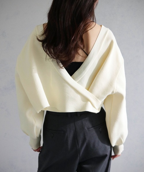 cheriella（シェリエラ）の「【cheriella】WEB限定前後2WAYカシュクールニット（完売）（ニット/セーター・レディース・ライトグレー/ブラウン/グリーン/アイボリー/ブラック/ブルー・M）」の12枚目の写真