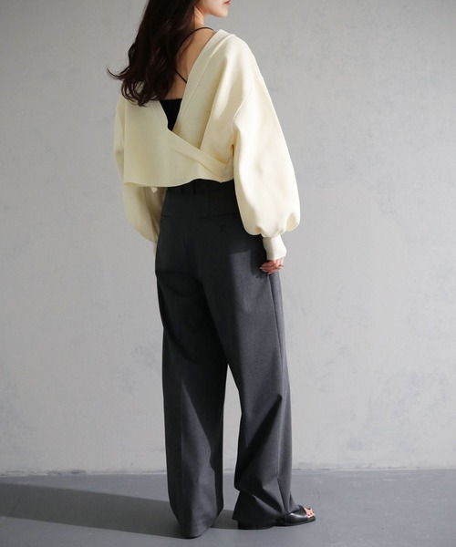 cheriella（シェリエラ）の「【cheriella】WEB限定前後2WAYカシュクールニット（完売）（ニット/セーター・レディース・ライトグレー/ブラウン/グリーン/アイボリー/ブラック/ブルー・M）」の10枚目の写真