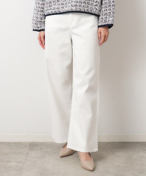 OPAQUE.CLIP(オペークドットクリップ)の「◆ストレッチバギーデニム/オーガニックコットン混【洗濯機洗い可】(デニムパンツ・レディース・ライトブルー/ホワイト/ネイビー・34/36/38/40/42)」の5枚目の写真