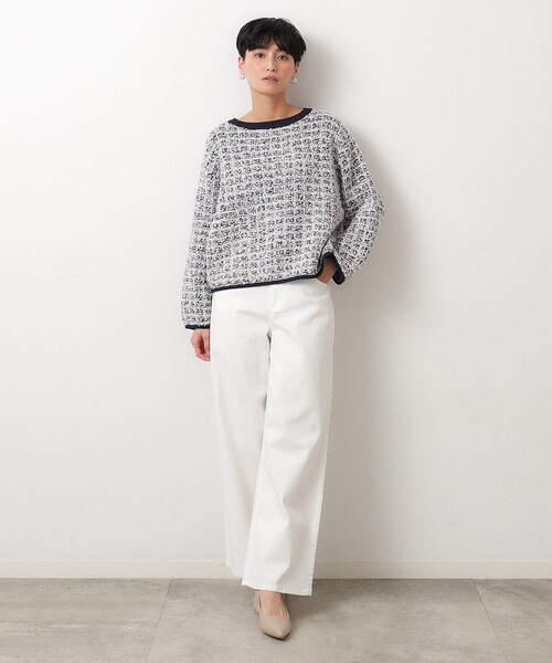 OPAQUE.CLIP(オペークドットクリップ)の「◆ストレッチバギーデニム/オーガニックコットン混【洗濯機洗い可】(デニムパンツ・レディース・ライトブルー/ホワイト/ネイビー・34/36/38/40/42)」の6枚目の写真