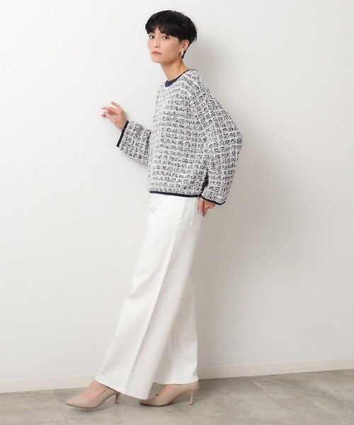 OPAQUE.CLIP(オペークドットクリップ)の「◆ストレッチバギーデニム/オーガニックコットン混【洗濯機洗い可】(デニムパンツ・レディース・ライトブルー/ホワイト/ネイビー・34/36/38/40/42)」の7枚目の写真