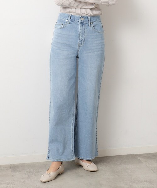 OPAQUE.CLIP(オペークドットクリップ)の「◆ストレッチバギーデニム/オーガニックコットン混【洗濯機洗い可】(デニムパンツ・レディース・ライトブルー/ホワイト/ネイビー・34/36/38/40/42)」の9枚目の写真