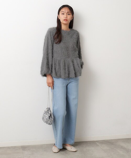 OPAQUE.CLIP(オペークドットクリップ)の「◆ストレッチバギーデニム/オーガニックコットン混【洗濯機洗い可】(デニムパンツ・レディース・ライトブルー/ホワイト/ネイビー・34/36/38/40/42)」の11枚目の写真