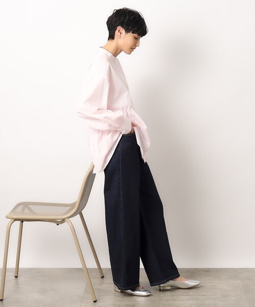 OPAQUE.CLIP(オペークドットクリップ)の「◆ストレッチバギーデニム/オーガニックコットン混【洗濯機洗い可】(デニムパンツ・レディース・ライトブルー/ホワイト/ネイビー・34/36/38/40/42)」の15枚目の写真