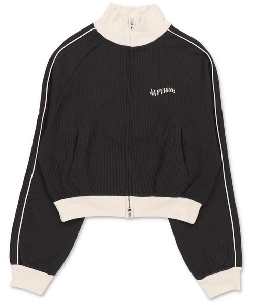 SPINNS（スピンズ）の「Wジップワンポイント刺繍 ワッフル素材ラインジャージ（ジャージ・レディース・チャコール/オートミール/アイボリー・ONESIZE）」の17枚目の写真