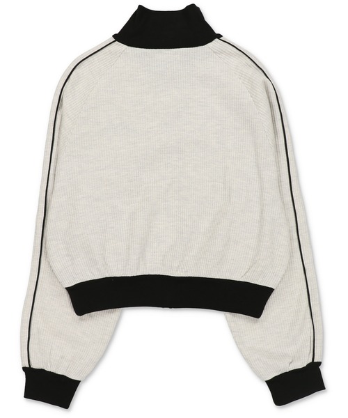 SPINNS（スピンズ）の「Wジップワンポイント刺繍 ワッフル素材ラインジャージ（ジャージ・レディース・チャコール/オートミール/アイボリー・ONESIZE）」の19枚目の写真